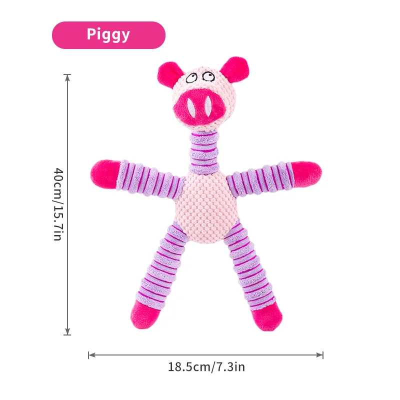 2pc Pet sounding Toys Anti-bite pet plush toys catand dog training molar toysPiggy Elephant PlushToy small and medium sized dogs 3