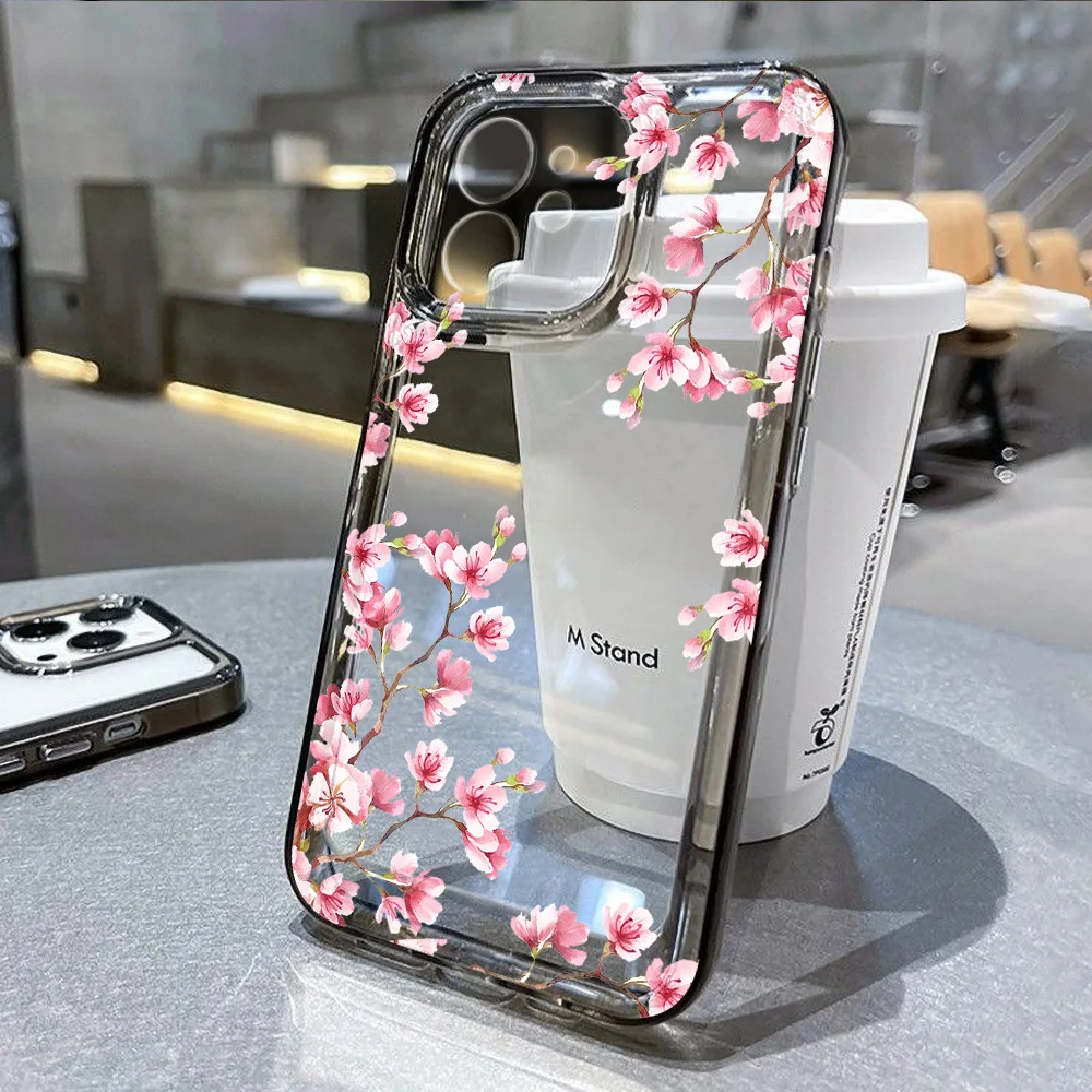 รูปสินค้า เคสซิลิโคนนิ่มลายดอกไม้สีม่วง สำหรับ iPhone 13-18 Pro Max Air