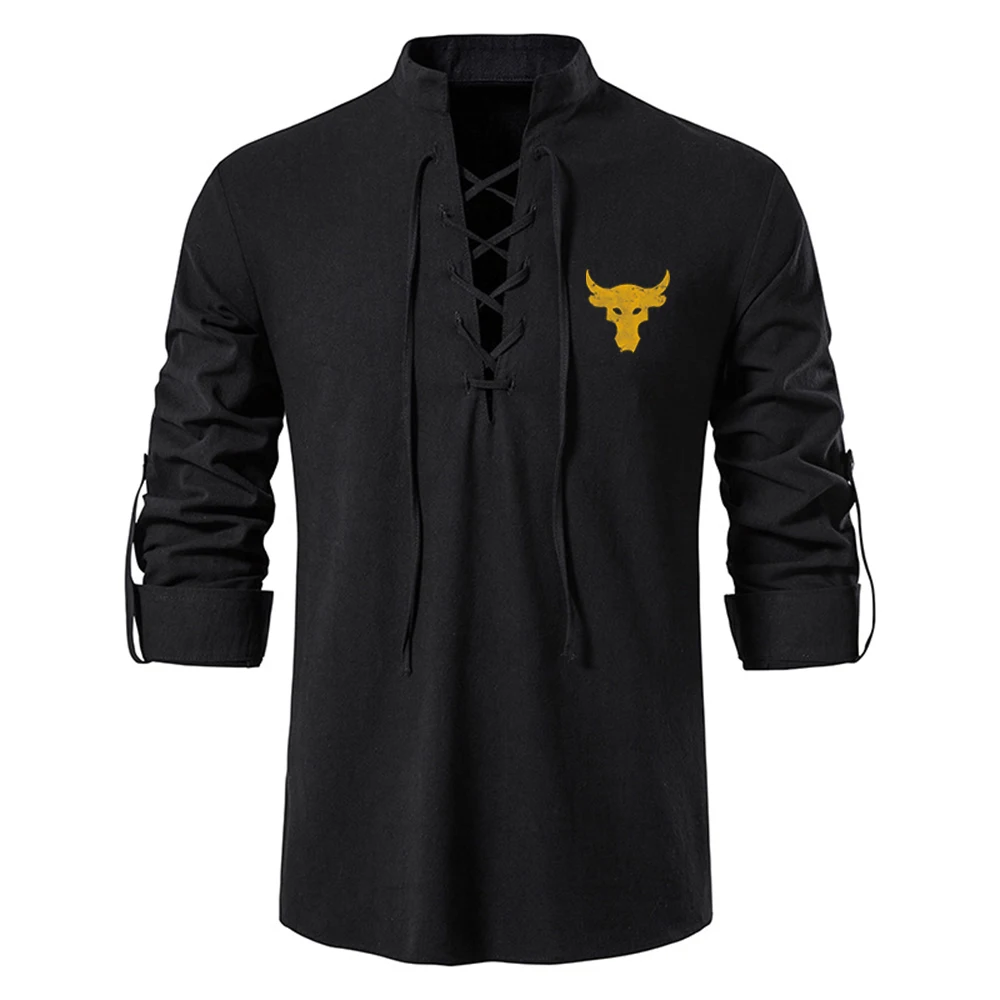 Cotton Linen Long Sleeve Summer Casual Shirt for Men