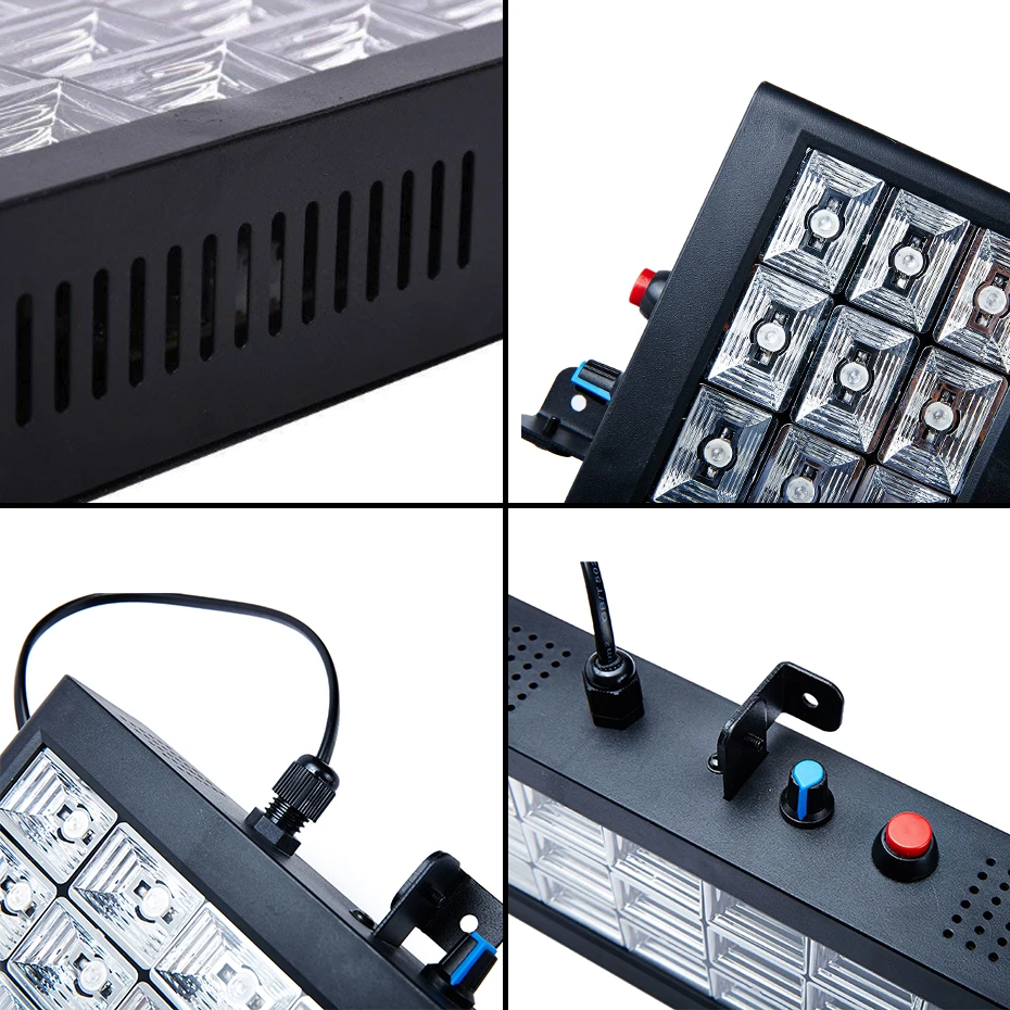 LED Stage Light 18 LED Strobe RGB Flash Sound Activated Variable Speed For Club Disco Party DJ Holiday