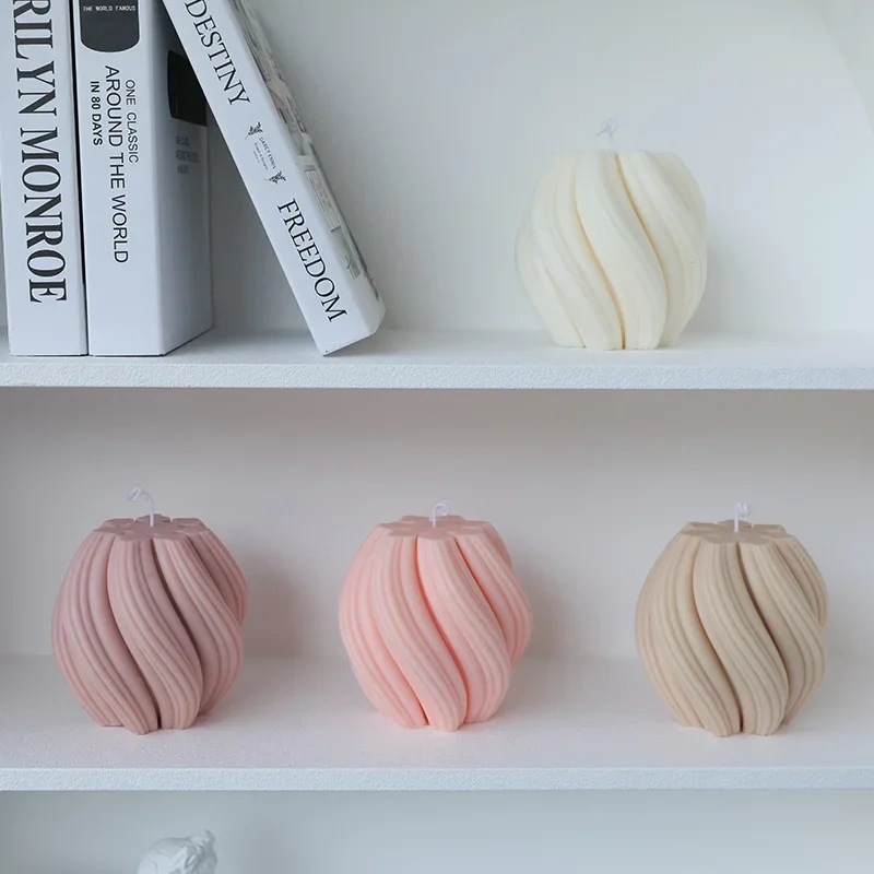 Irregular Geometric Wave Rotating Candle Mold 3D Silicone Candle Mold DIY Resin Soap Gift Crafts Candle Making Mold Home Decor
