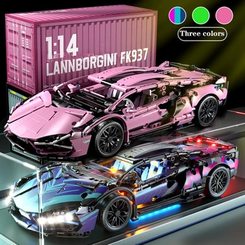 테크니치 레이싱 스포츠 오토모델, Bouwstenen Stad Mechanische Snelheid Voertuig 슈퍼카 Bakstenen Speelgoed 어린이 Volwassen 선물