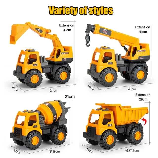 Simulation Classic Big Size Engineering Car Toys Excavator Model Tractor Toy Boys Children Truck Model Car Toys for Kid Gift 6