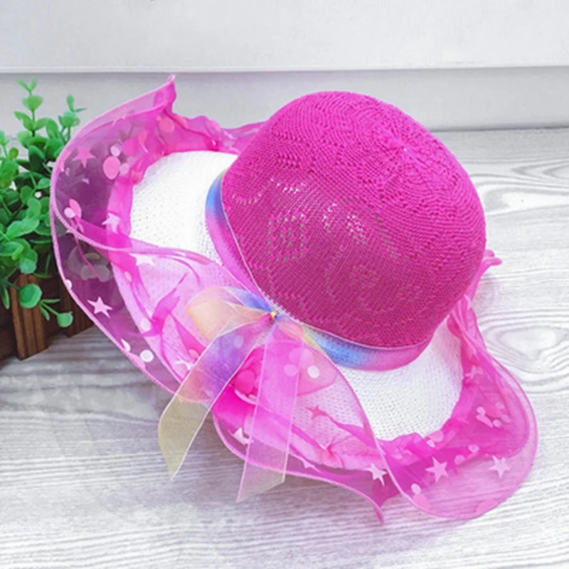 Children Straw Hat Girls Summer Flower Hat Outdoor Beach Cap Kids Baby Photography Birthdays Party Travel Sunscreen Sun Gift straw hat