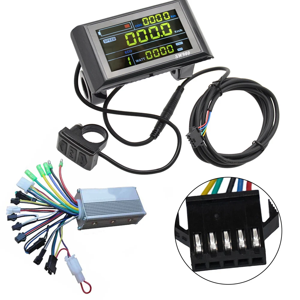 Controller Avanzato Per Bici Elettrica Con Display Lcd Sw900 36V,48V,60V Per Accessori Per Bici Elettriche Manubrio 22-22.5Mm