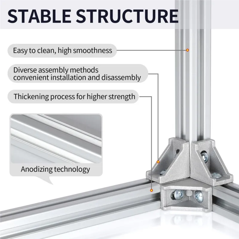 Profilés En Aluminium JiGiU Lot De 4 400 Mm 2020 V - Extrusions