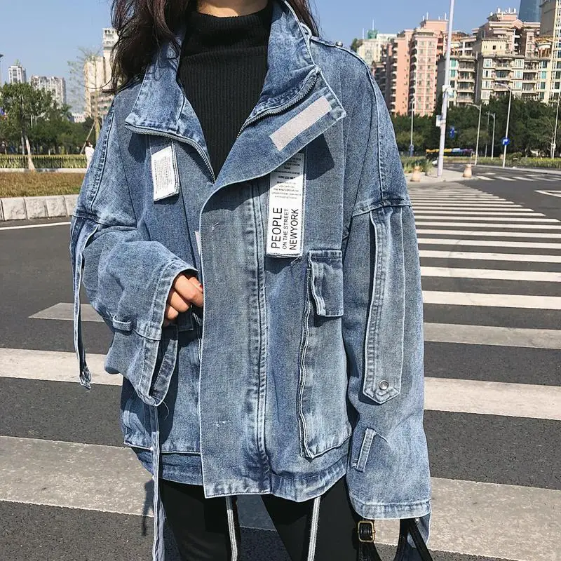 

Denim Coat Women's Spring Autumn 2023 New Korean Edition Student Loose Versatile Short Jacket Top Streetwear Women's Casual Coat