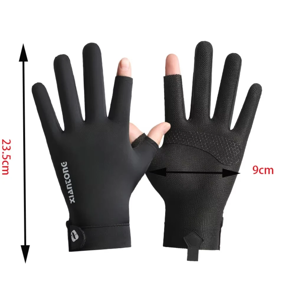 Summer UV Protection Gloves Two-Fingerless Non-Slip Gloves for Men Women Breathable Gloves for Driving Cycling Climbing Workout