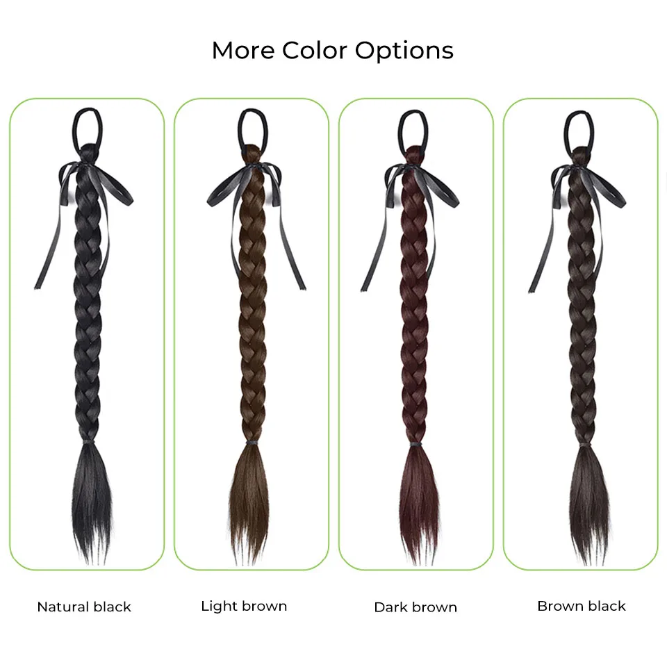 Synthetic Braided Ponytail Wig Extension Straight Smooth
