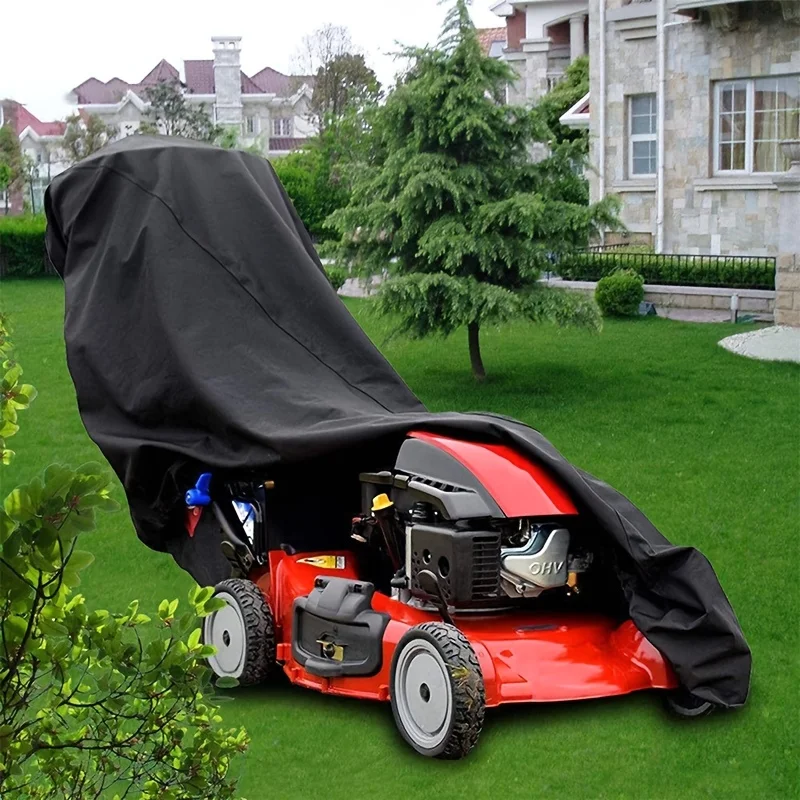 

1pc Outdoors Lawn Mower Cover Heavy Duty 600D Polyester Oxford Waterproof, UV Protection Universal Fit With Drawstring & Cover S