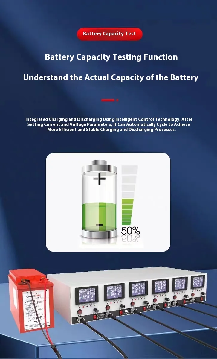 Battery tester, Lithium Ni-MH lead-acid battery capacity test/repair 6 channels