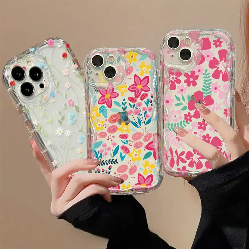 Clear Floral Design Phone Case