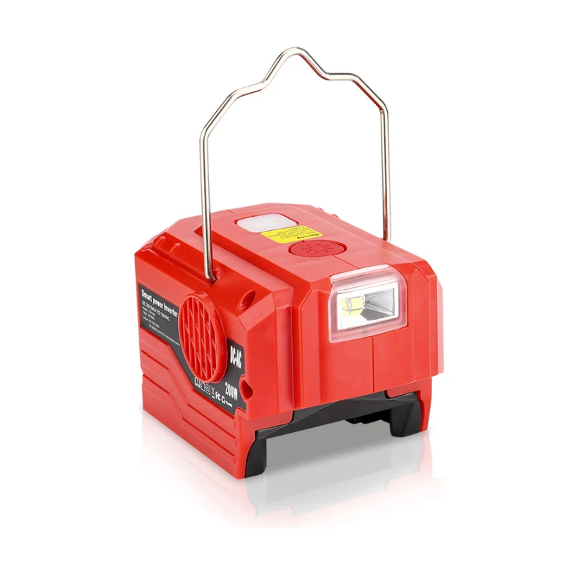 For Makita/Bosch/Dewalt/Milwaukee 18V Battery Outdoor Portable Inverter 200W AC