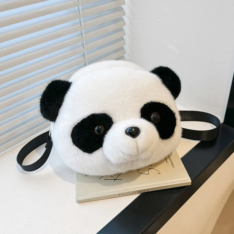 Bolso de mensajero de felpa Para Niños, Mochila bonita de dibujos animados, Panda, madre e hijo