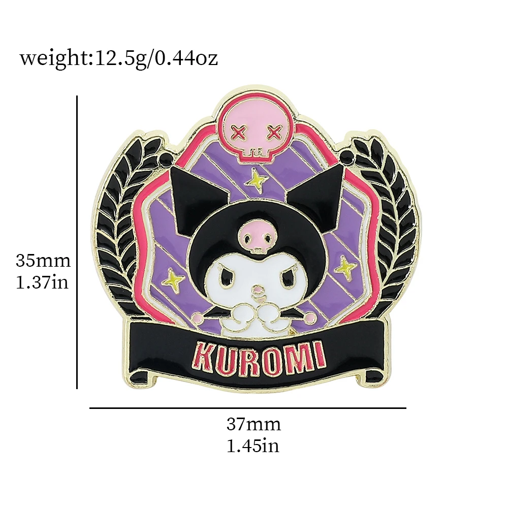 Sanrios College Badge Hello Kitty Brooch for Backpack Pins Accessories  Kawaii Kuromi Cinnamoroll Enamel Pins for Friend Gifts