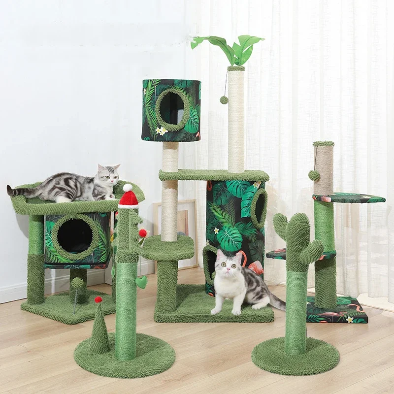 

Manufacturer wholesale cactus shape detachable cat tree more design