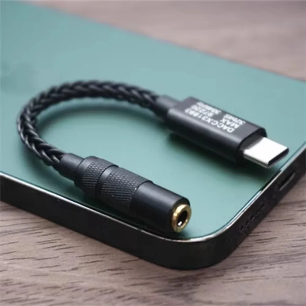 Black Digital Audio Amplifier CX31993 + MAX97220 Dual Chip Type-c-3.5mm AMP HiFi Audio Adapter PCM 32Bit/384kHz Headphone DAC