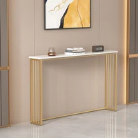 Étagère d'entrée sur pied étroite dorée de luxe, organisateur de rangement de Table de Console arrière de canapé polyvalent pour Table de salon 3