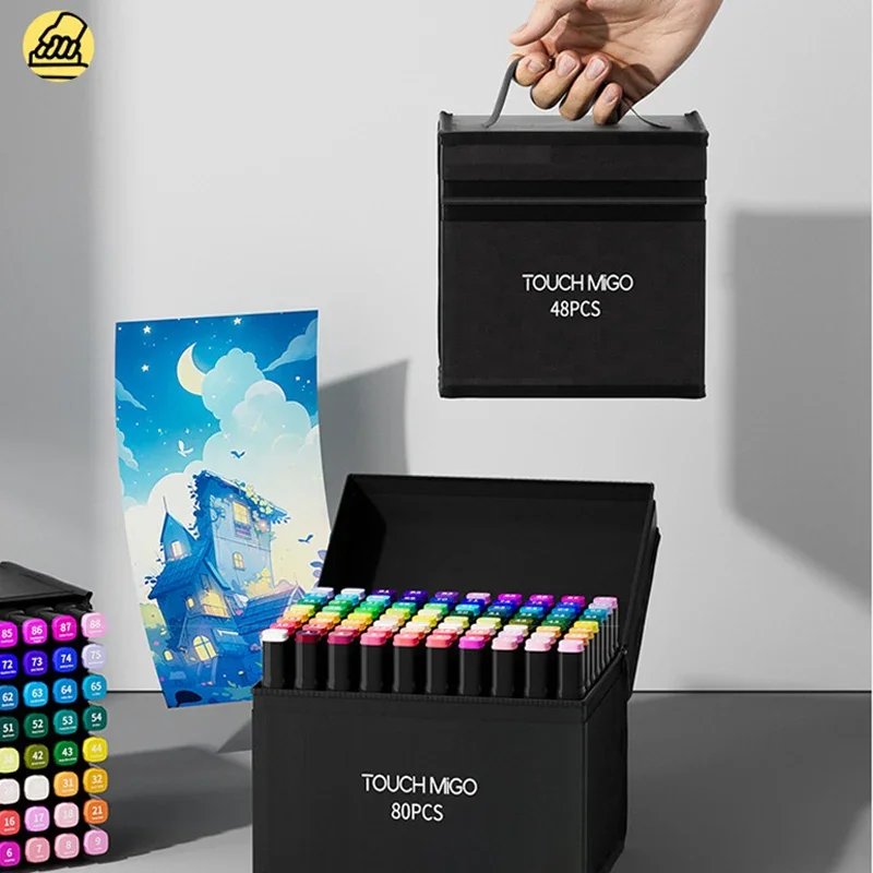 24-80 Color Oil Double Pointed Markers Set For Drawing Professional Coloring Pen Manga Highlighter Manga Art Supplies For Artist Color Marker Pens Art Marker Pens Manga Markers Manga Marker Pen Art Markers Highlighter Pen Set