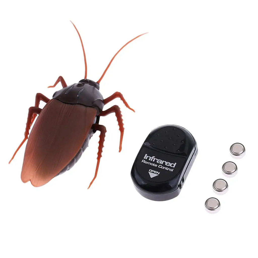 Funny Remote Control Cockroach Toy Simulation Animal Prank Toy for Halloween Cat Teasing Pranks Plastic Material Forward