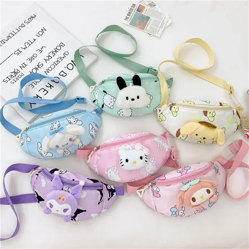 

Kawaii Sanrio Anime Cinnamoroll Children Fashion My Melody Cute Cartoon Hello Kitty Pochacco Purse Bag Gift for Kids