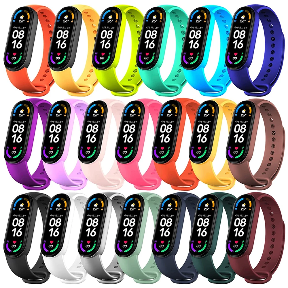 Strap For Mi Band 6 7 Bracelet Amazfit Band 5 Breathable Adjustable Silicone Men Wristband watchband Xiao Mi Band 3 4 5 Strap