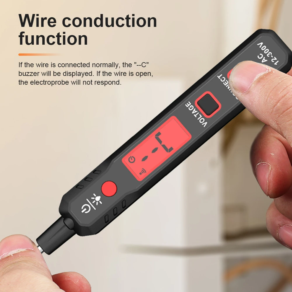 HABOTEST HT89 전압 검출기 AC 300V 민감한 유도 테스터 펜 백라이트 AC 전압 테스터 사운드 라이트 알람 LCD 디스플레이