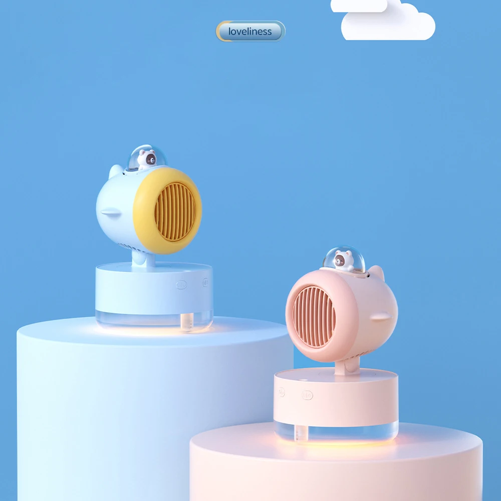 

300ML Mini Rotating Air Humidifier Fan Diffuser Aroma Essential Oil Wireless USB Ultrasonic Cute Portable Perfume Sprayer Home