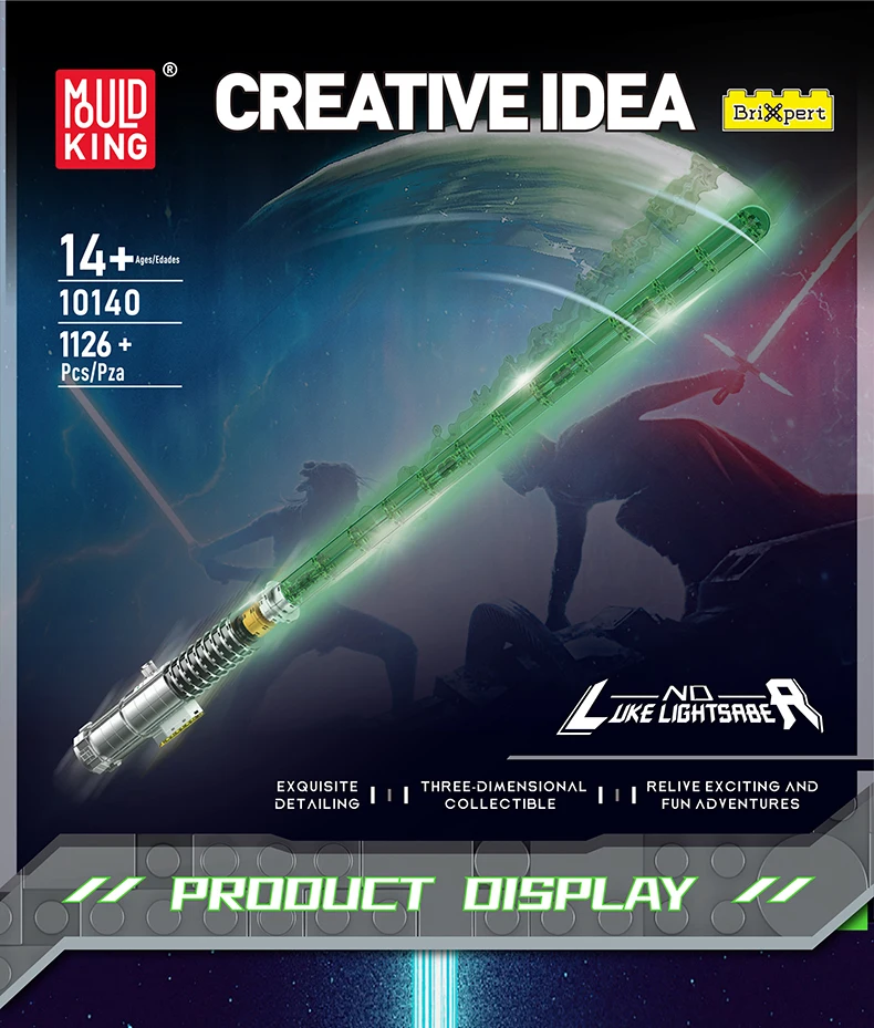 Mould King Lightsaber Building Block The Darksaber with Led