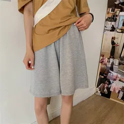 Shorts Women Summer Loose 3XL Solid Embroidery BF Wide-leg Knee-length Harajuku Casual Simple Ins Trendy All-match Students Chic