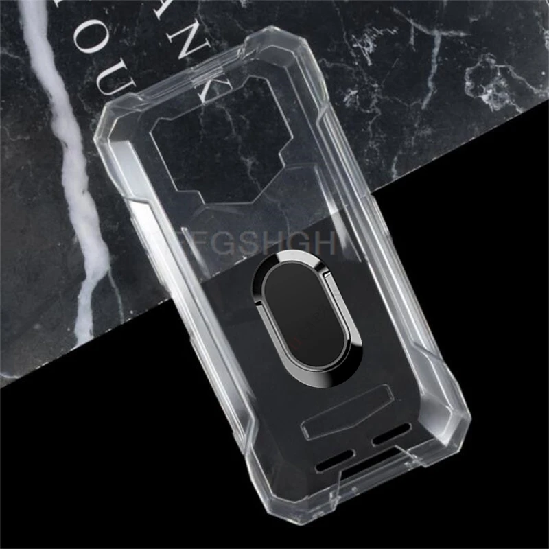 Premium TPU Soft Silicone Phone Cover with Back Ring Holder Bracket