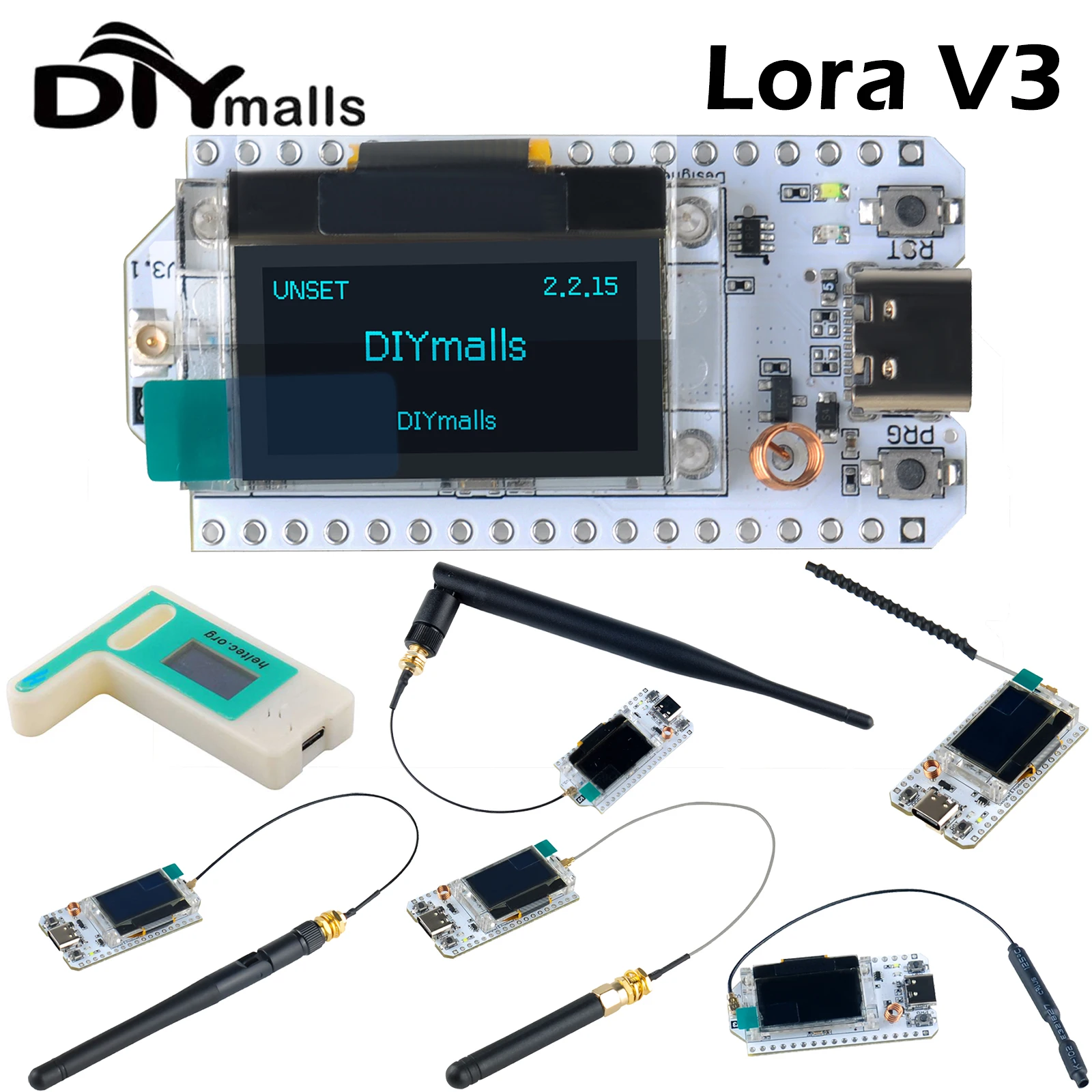 ESP32 lora 32 v3 868 МГц 915 МГц для meshtastic устройств HTIT-WB32LA_V3 LoRa32 SX1262 0,96 OLED дисплей макетная плата 2/5dbi