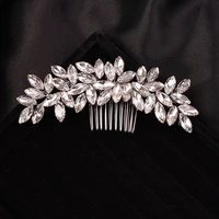 Crystal Rhinestone Hair Combs Rose Gold Silver Color Headpiece For Bride Women Wedding Hair Accessories Head Jewelry 4
