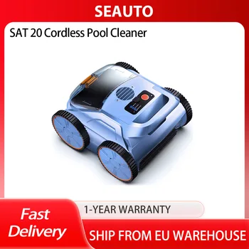 SEAUTO SAT 20 aspirapolvere robotico Cordless per piscina, pulizia a copertura totale, aspirazione Super forte al 18,000, frequenza dell'acqua 4800GPH