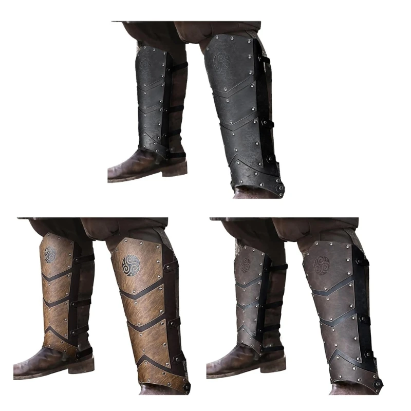 

YUYU Medieval Leg Cover Pirate Renaissances Pu Leather Sterevunk Costume Boot Cover