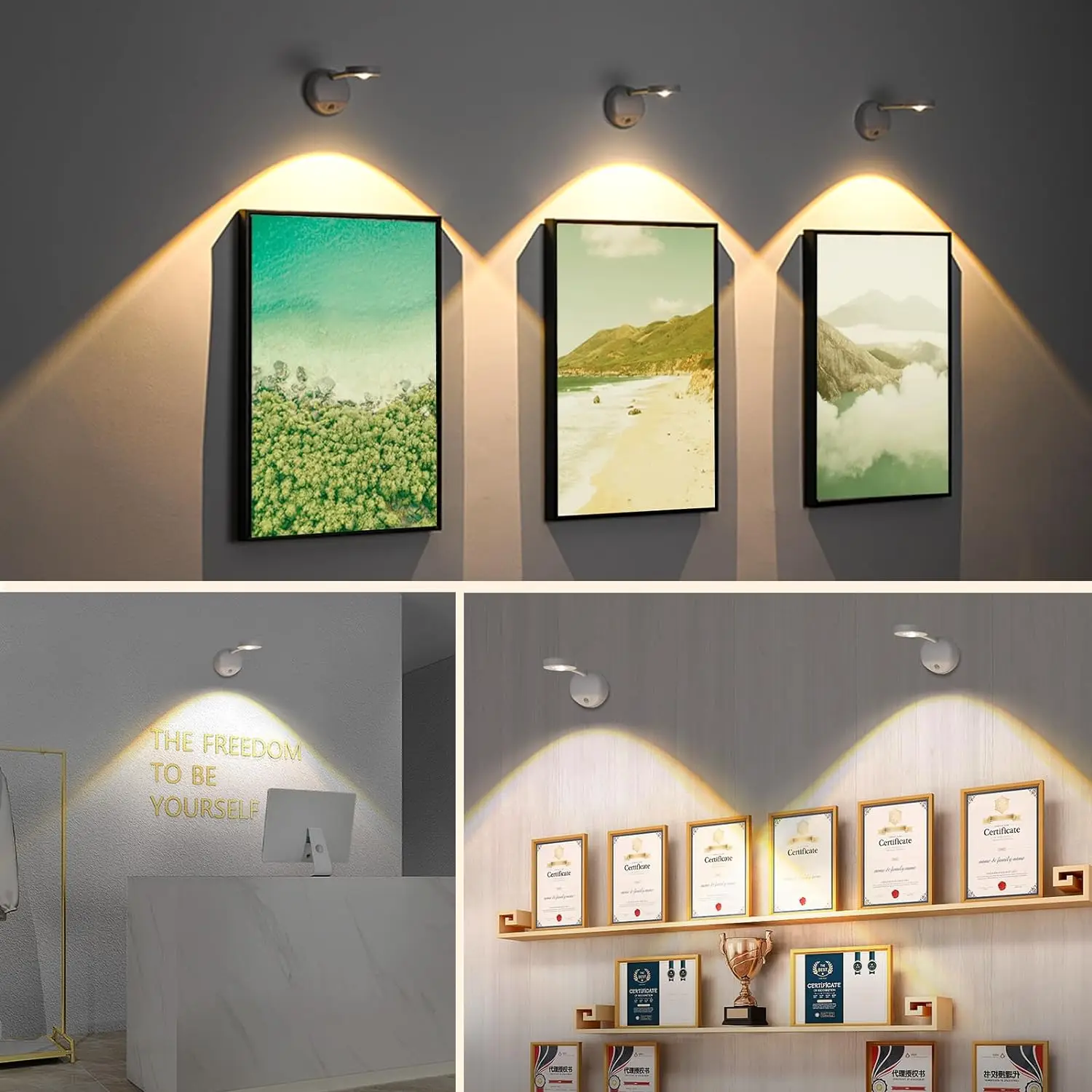 LED 야간 조명 모션 센서 조명, 무선 USB 램프, 주방 침실 벽화 거실 센서 벽 램프, 실내 조명