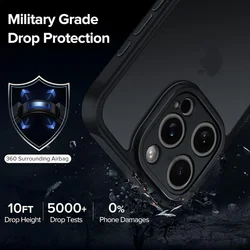 Rugged Shockproof Transparent Matte Phone Case with Hybrid Hard PC and Soft Design - iPhone 12 Mini