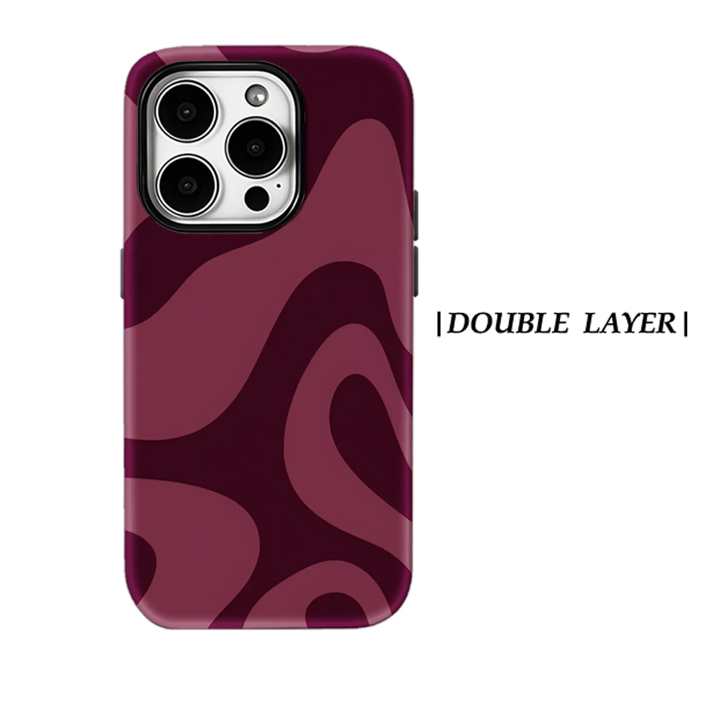 Burgundy Flow Magnetic Tough Phone Case - Single/Dual Layer Protection