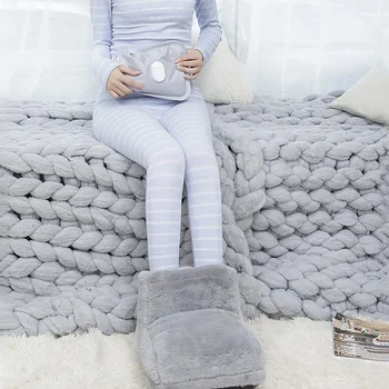 USB Electric Heater Foot Warmer Heated Comfort Fleece Suede Cushion Couple Warm Foot Cover Feet Heating Pads For Home Sleeping 2