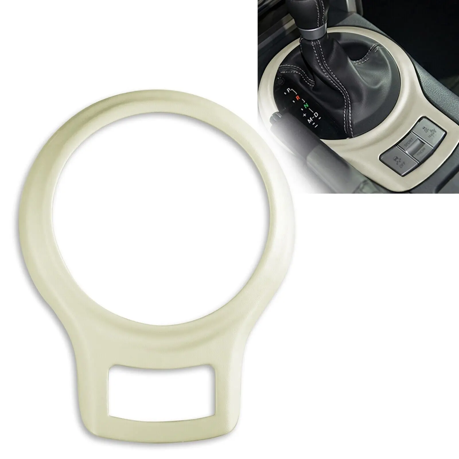 

Central Control Gear Shift Cover Trim For Subaru BRZ Toyota 86 off white Leather