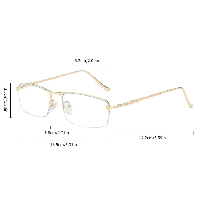 0 To -6.0 Myopia Glasses Anti Blue Light/ Photochromic  Versatile Men's Business Glasses Half Frame Myopia Glasses 2