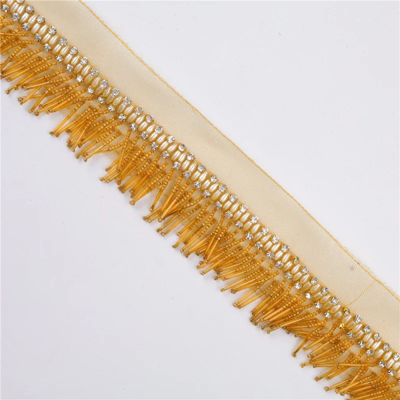 NationaldiyHandmade Beaded Tassel Curtain lace accessories Skirt Dance Fringe Clothes Decoration Tassel