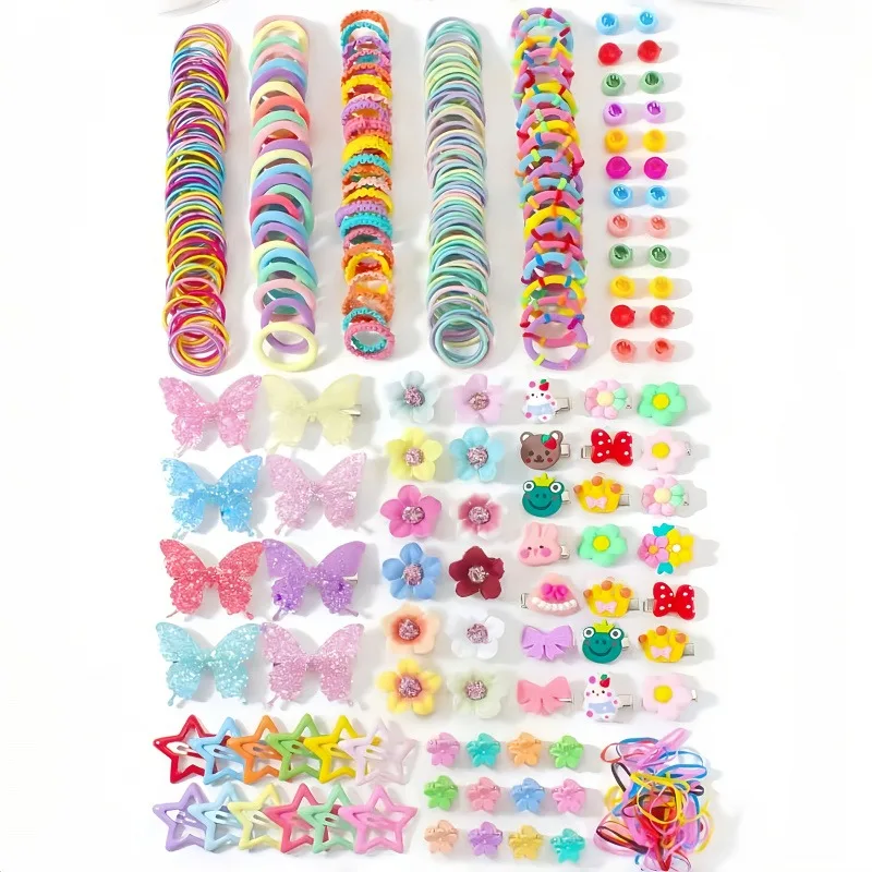 510-piece set of colorful bow, flower, and small star accessories - a cute hair accessory set that children love. - 3