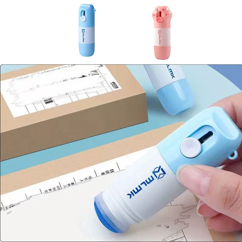 2-in-1 Cute Cat Paw Parcel Box Opener Knife and Thermal Paper Privacy Protector Correction Tool for Express Delivery