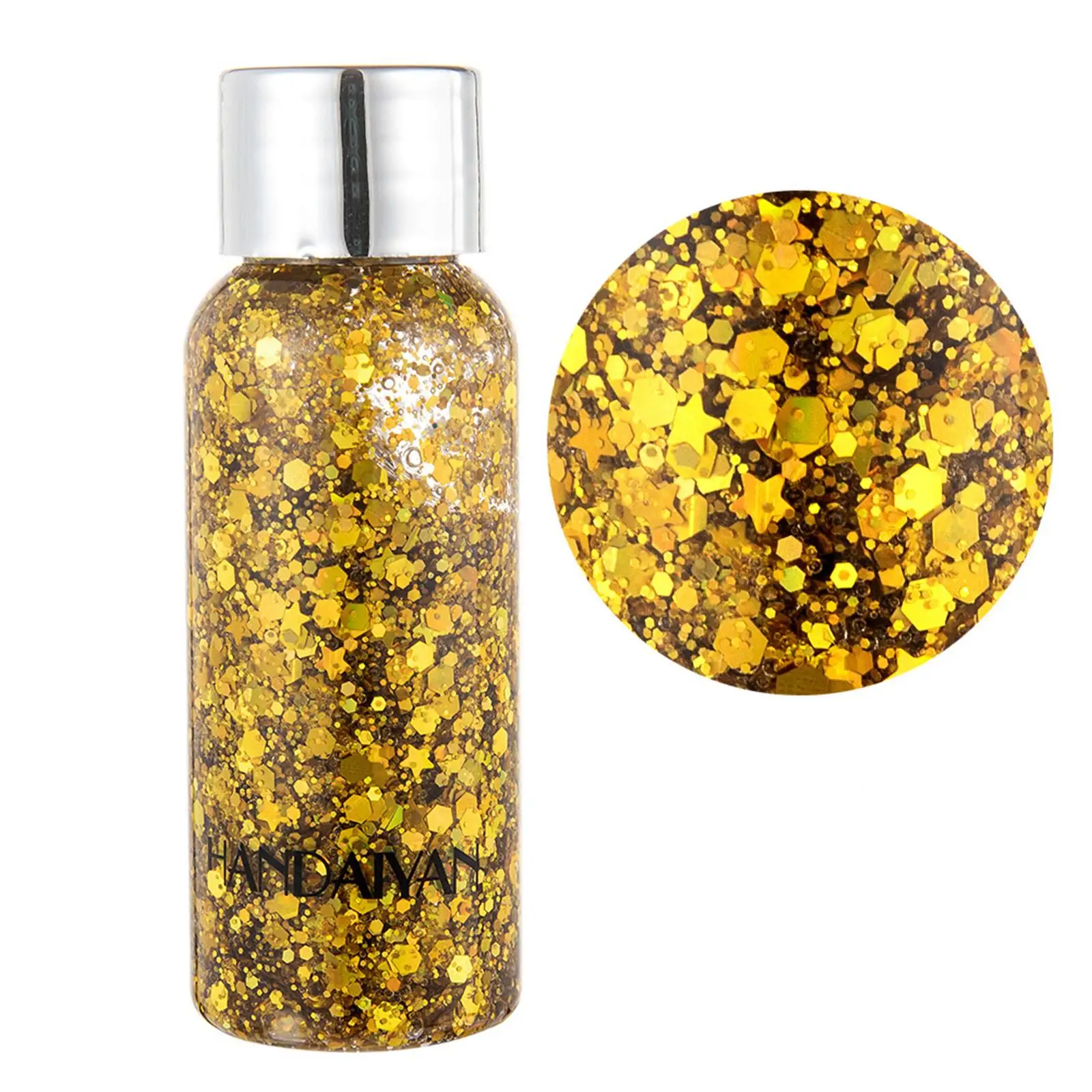 Description Picture 3 of itemWaterproof Mermaid Body Glitter Gel Long Lasting Liquid Eyeshadow with Large Sequins for Hair and Body Sparkle