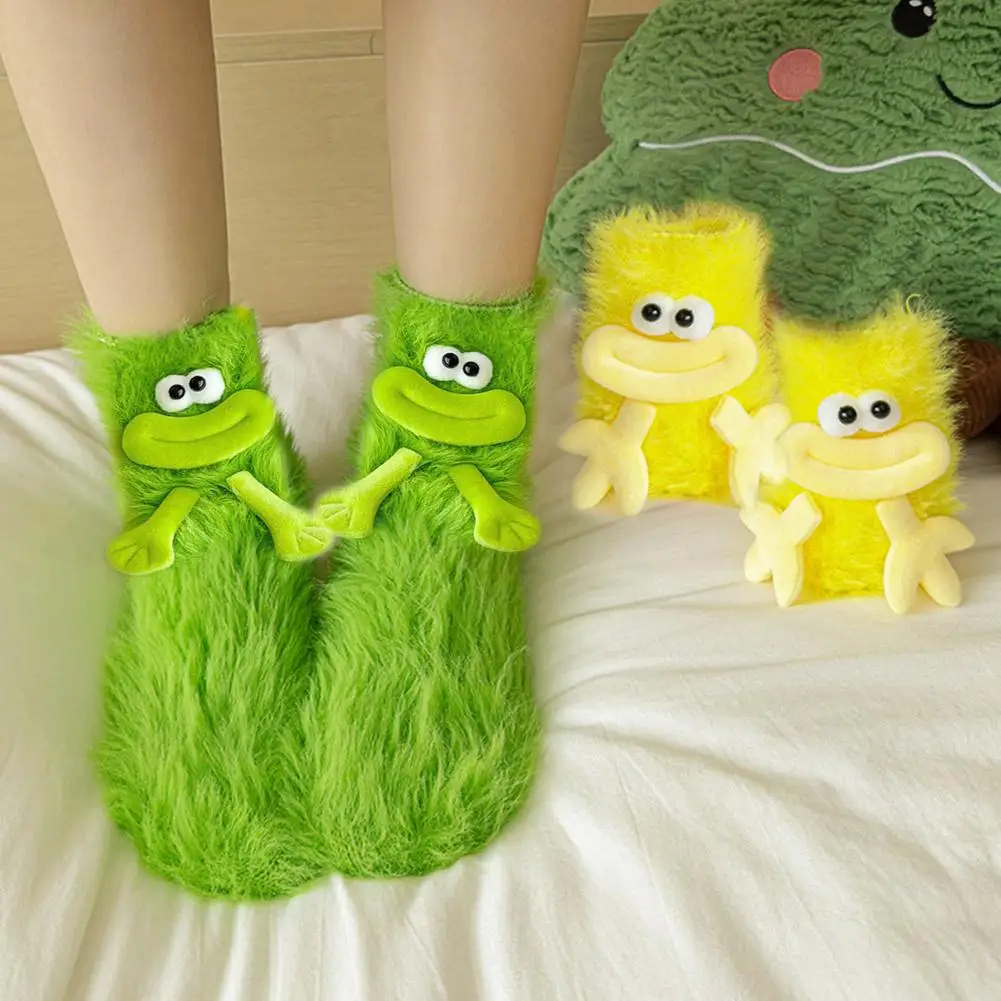 Cozy Plush Women's Funny Socks - Fluffy Non-Slip Winter Warmth
