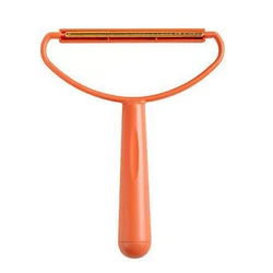 Compact Lint and Pet Hair Removal Brush for Clothing and Upholstery (Orange)