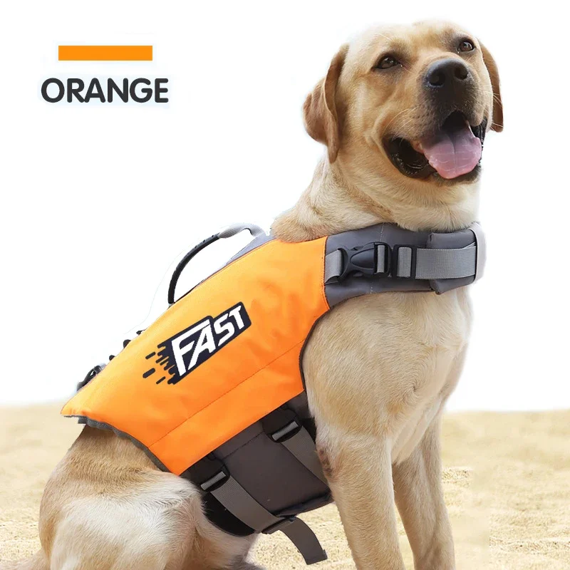 thumbnail image 1 of Chaleco salvavidas para perros, chaleco salvavidas súper flotante para mascotas para nadar, chaleco salvavidas con asa de rescate de control de seguridad, ropa salvavidas para perros, 1 of 5