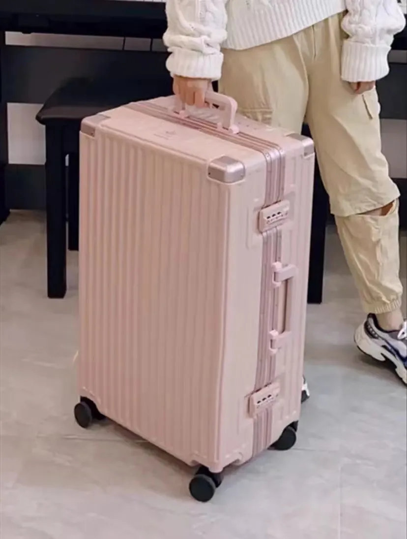 With cupholder Rolling Luggage Travel Cabin Suitcase 28Inch Aluminium Frame Female Men Durable Password Boarding Travel Products