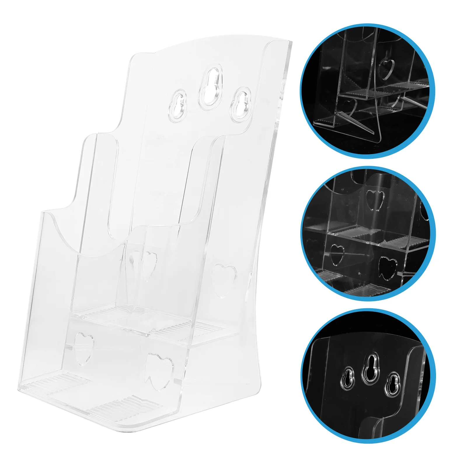 

File Rack Clear Flyer Holder Wall Mount Desktop Brochure Holder Pamphlet Rack